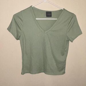 Women's Green Crop-top